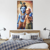 Toile Krishna et Sudama : Le lien de l'amitié (Insitu(Chambre))