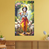 Toile Krishna, le Berger Divin (Insitu(Salon))