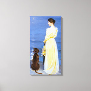 Toile Kroyer - La femme et le chien de l'artiste sur le 