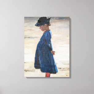 Toile Kroyer - Petite fille debout sur la plage de Skage