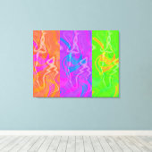 Toile KRW Electric Funk Abstrait Art Triptych Canvas (Insitu (Plancher de Bois))