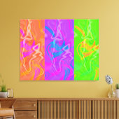 Toile KRW Electric Funk Abstrait Art Triptych Canvas (Insitu(Salon))