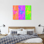 Toile KRW Electric Funk Abstrait Art Triptych Canvas (Insitu(Chambre))