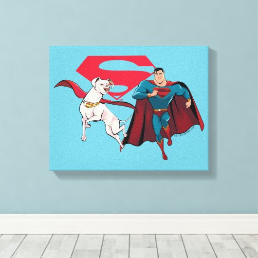 Toile Krypto et Superman (Insitu (Plancher de Bois))