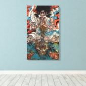 Toile Kuniyoshi Le guerrier asiatique samouraï équitatio (Insitu (Plancher de Bois))