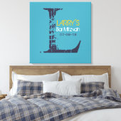 Toile L Monogram Initial Bar Bat mitzvah Panneau d'ouver (Insitu(Chambre))