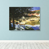 Toile La Banque de la Seine, Bennecourt de Claude Monet (Insitu (Plancher de Bois))