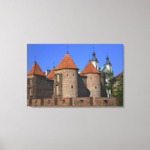 Toile La Barbican Church et Pauline Church, à Varsovie,