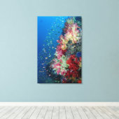 Toile La barrière de corail sous-marine, Indonésie (Insitu (Plancher de Bois))