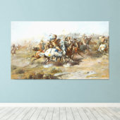 Toile La bataille de Custer Charles Marion Russell (Insitu (Plancher de Bois))