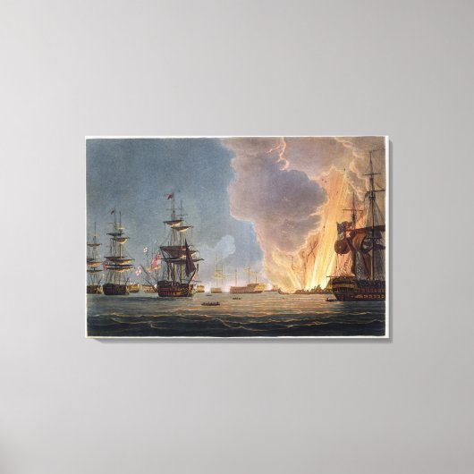 Toile La bataille du Nil, 1er août 1798, gravée (Recto)