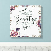 Toile La beauté tout autour des papillons et des Roses (Insitu (Plancher de Bois))