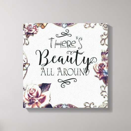 Toile La beauté tout autour des papillons et des Roses (Recto)