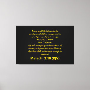 Toile La Bible contre Malachi 3:10 (KJV) Jour de l'An