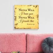 Toile La Bible Verse Je Ne Vous Laisse Jamais (Insitu(Salon))