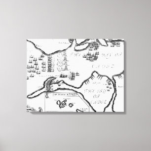 Toile La capture de Cadix en 1596 (gravure)