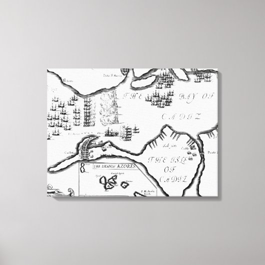 Toile La capture de Cadix en 1596 (gravure) (Recto)