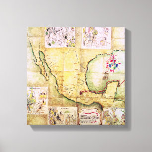 Toile La carte de l'itinéraire a suivi de Hernando