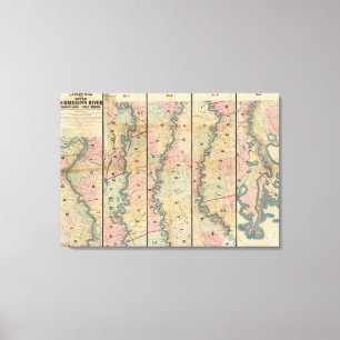 Toile La carte de Lloyd du fleuve Mississippi inférieur