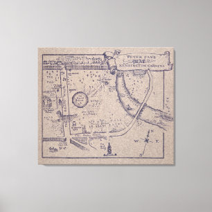 Toile La carte de Peter Pan des jardins de Kensington