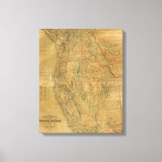 Toile La carte des États du Pacifique de Bancroft (Recto)