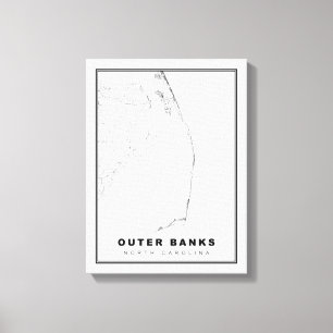 Toile La carte des Outer Banks