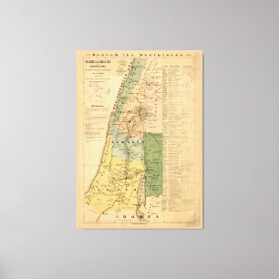 Toile La carte des voyages et des actes de Jésus (1881)