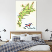 Toile La carte vintage des Cotswolds (Insitu(Chambre))