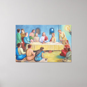 Toile La Cène : Jésus et les disciples