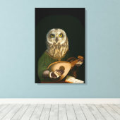 Toile La Chouette Médiévale joue la Lute - Art Anthropom (Insitu (Plancher de Bois))