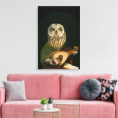 Toile La Chouette Médiévale joue la Lute - Art Anthropom (Insitu(Salon))