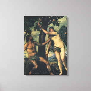 Toile La Chute de l'Homme; Adam et Ève par Titien