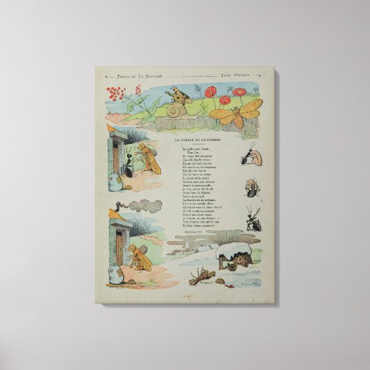 Toile La Cicada et la fourmi des fables (Recto)