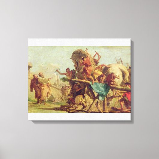 Toile La construction du cheval de Troie, vers 1760 (Recto)