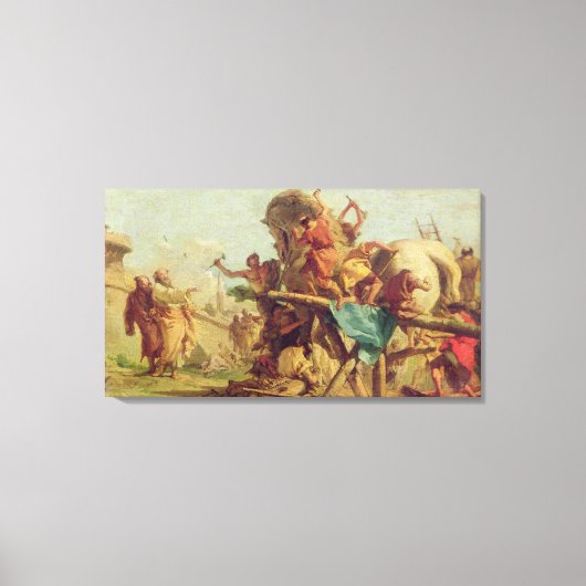 Toile La construction du cheval de Troie, vers 1760 (Recto)