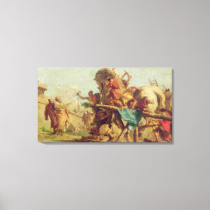 Toile La construction du cheval de Troie, vers 1760
