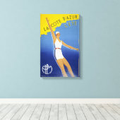 Toile La Côte d'Azur l'ete Poster vintage restauré (Insitu (Plancher de Bois))