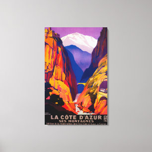 Toile La Côte d'Azur Poster Vintage Europe 2