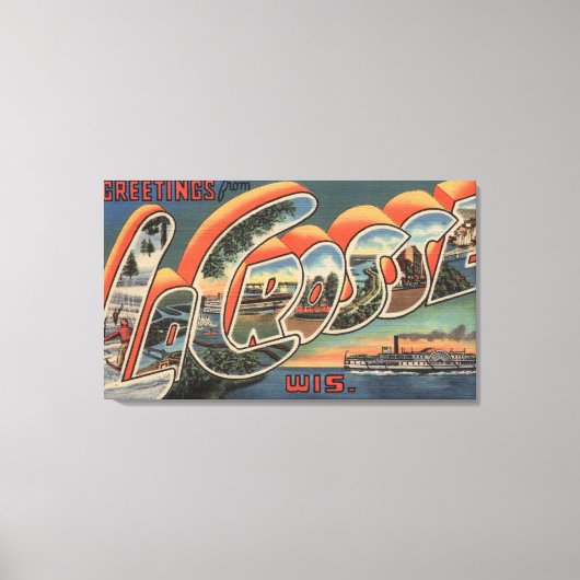 Toile La Crosse, Wisconsin - Scènes de grandes lettres (Recto)