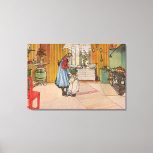 Toile La cuisine de Carl Larsson Vintage Suède 1898