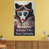 Toile La Dame au Chat (Personnalisable) (Insitu(Salon))