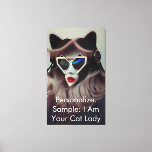 Toile La Dame au Chat (Personnalisable)