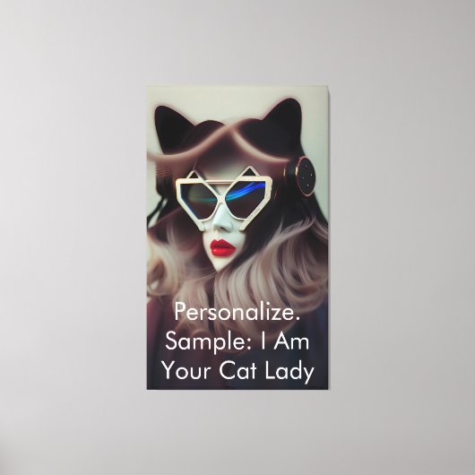 Toile La Dame au Chat (Personnalisable) (Recto)