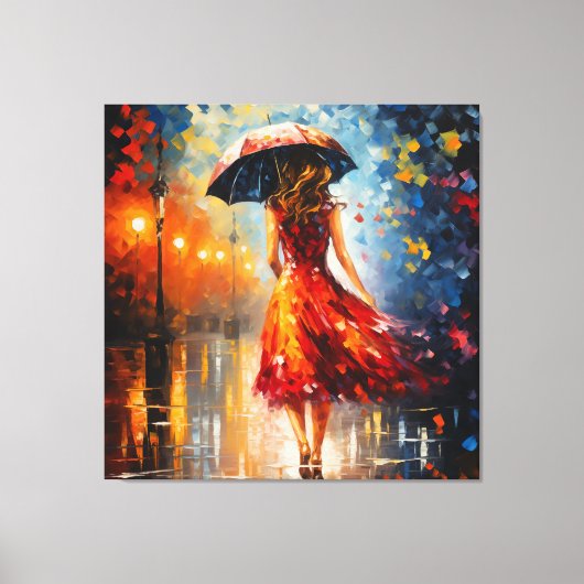 Toile La dame dans la pluie (Recto)