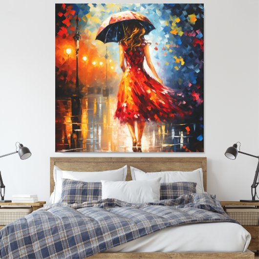 Toile La dame dans la pluie (Insitu(Chambre))
