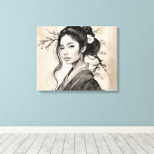 Toile La Dame japonaise (Insitu (Plancher de Bois))