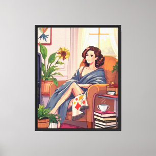 Toile La Dame sur la Chaise Regard Rayonnant