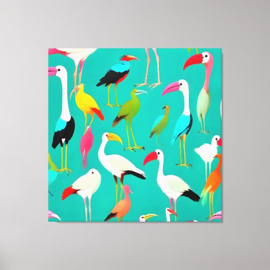 Toile La danse des couleurs des oiseaux (Recto)