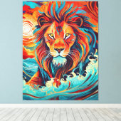 Toile La danse du feu du lion (Insitu (Plancher de Bois))