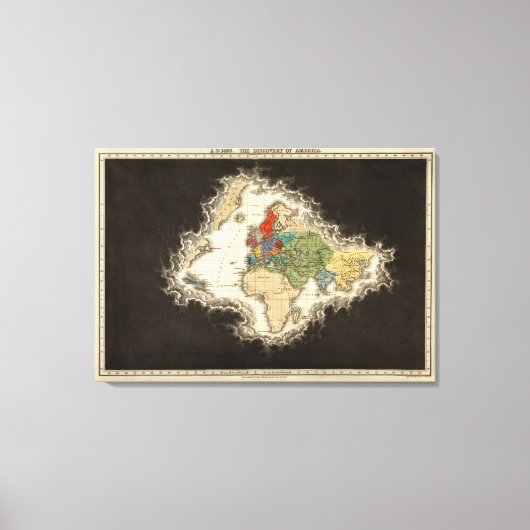 Toile La découverte de l'Amérique 1498 AD (Recto)